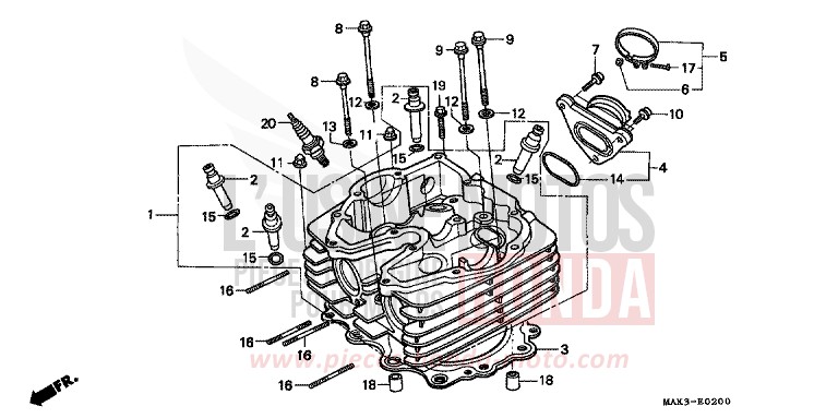 CYLINDER HEAD for SLR PEARL SHINING YELLOW (Y124) from 1997