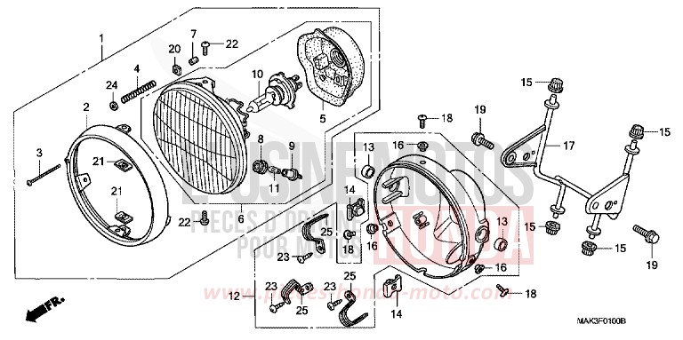 HEADLIGHT for SLR PEARL SHINING YELLOW (Y124) from 1997