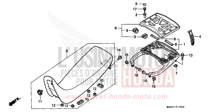 SEAT (1) for SLR PEARL SHINING YELLOW (Y124) from 1997