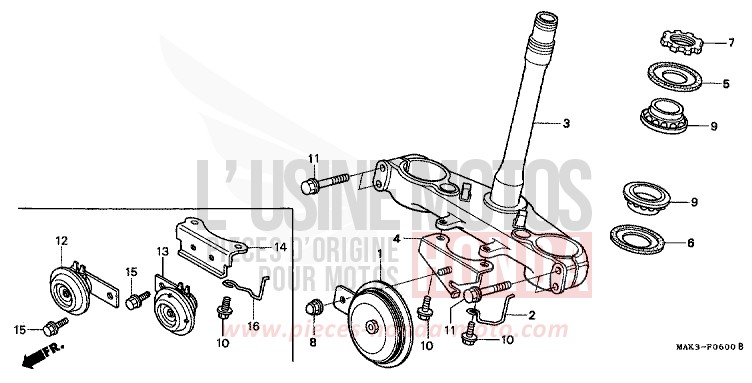STEERING STEM for SLR SPARKLING RED (R127) from 1997