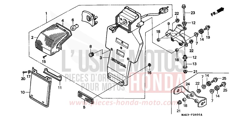 TAILLIGHT for SLR SPARKLING RED (R127) from 1997