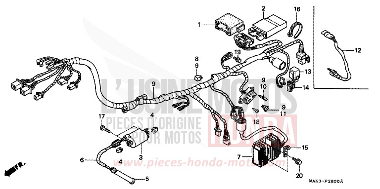 WIRE HARNESS/ IGNITION COIL for SLR SPARKLING RED (R127) from 1997