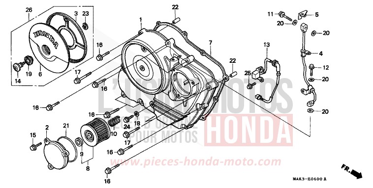 RIGHT CRANKCASE COVER for SLR CORSA GREEN (G163) from 1998