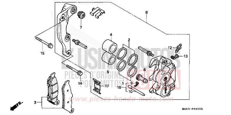 FRONT BRAKE CALIPER for SLR CORSA GREEN (G163) from 1998