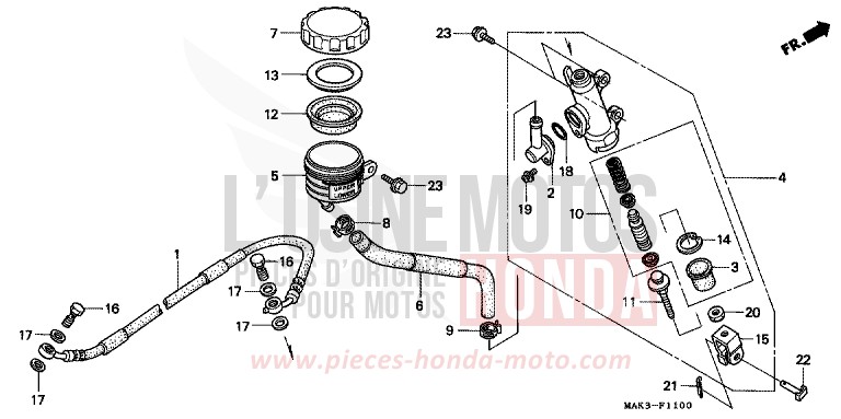 REAR BRAKE MASTER CYLINDER for SLR CORSA GREEN (G163) from 1998