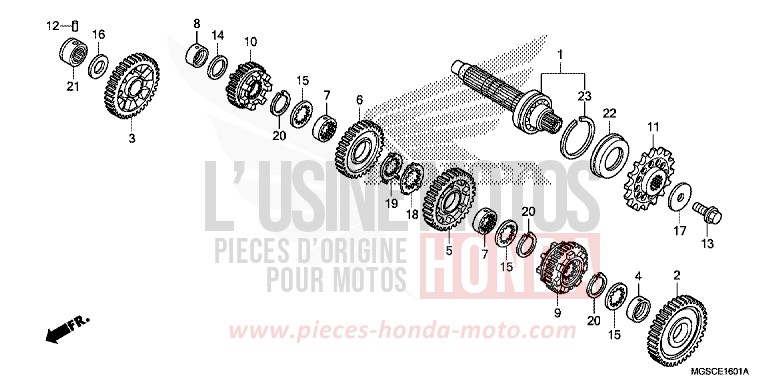 TRANSMISSION (COUNTERSHAFT) for NC700D CANDY GRACEFUL RED-U (R151) from 2012