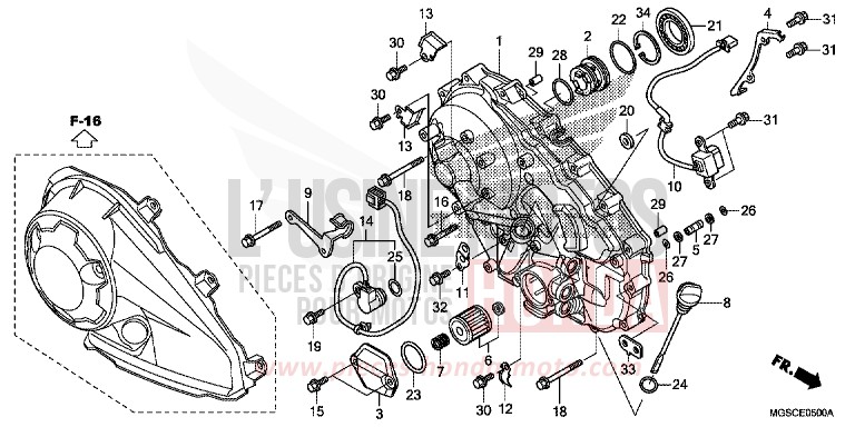 RIGHT CRANKCASE COVER for NC700D ION BLUE METALLIC (PB388) from 2012