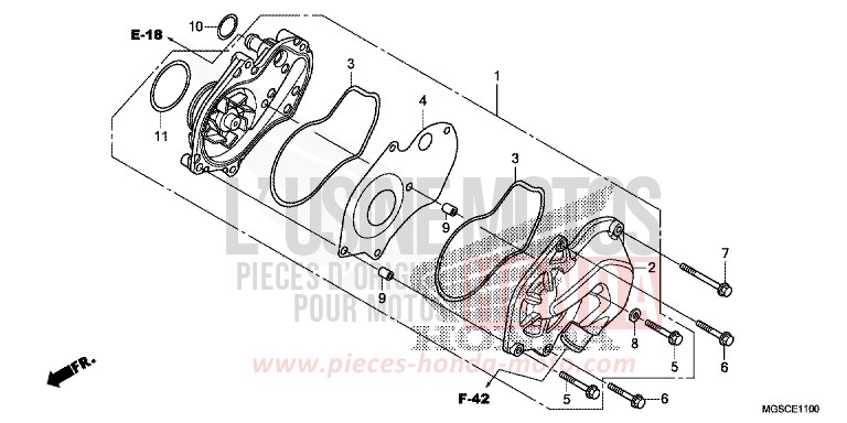 POMPA ACQUA per NC700D ION BLUE METALLIC (PB388) del 2012
