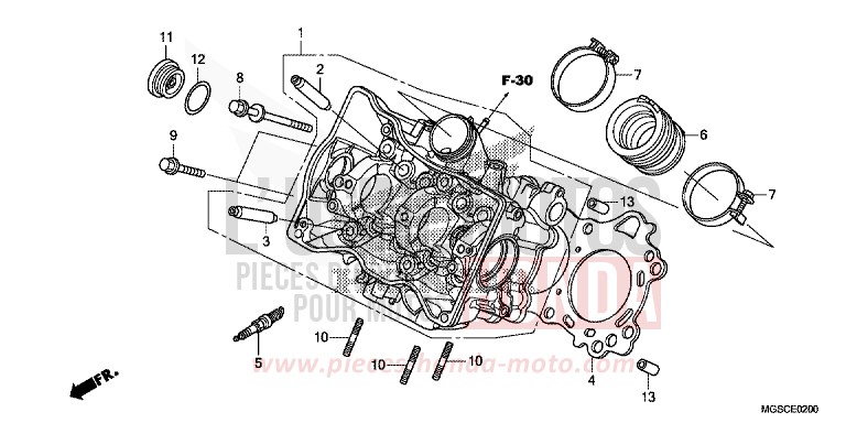TESTATA per NC700D PEARL COSMIC BLACK (NHA64) del 2012