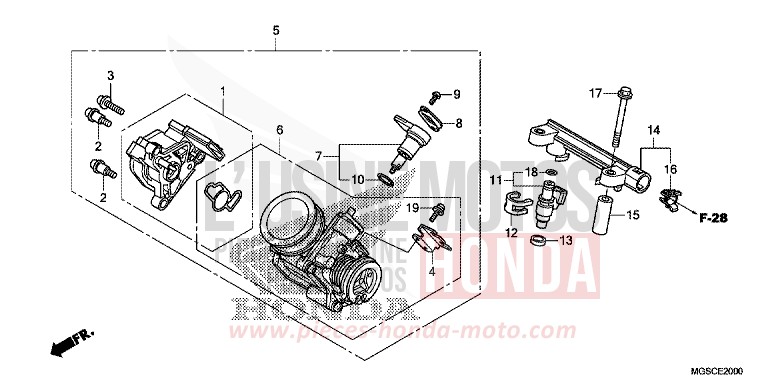 THROTTLE BODY for NC700D PEARL COSMIC BLACK (NHA64) from 2012