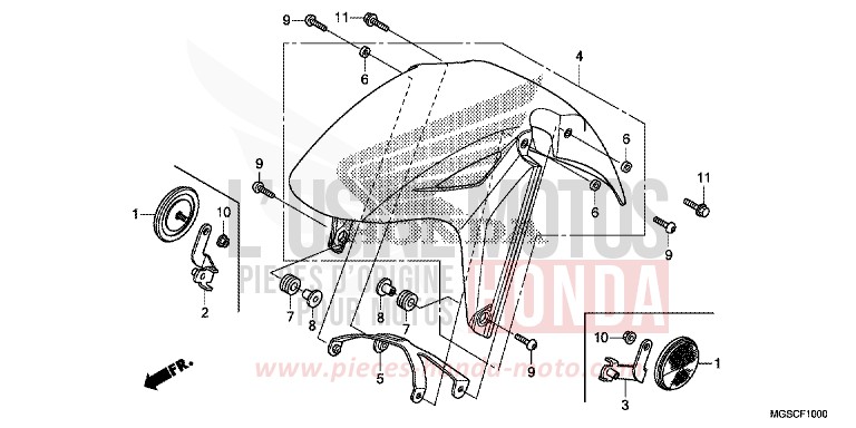 FRONT FENDER for NC700D PEARL SUNBEAM WHITE (NHA66) from 2012