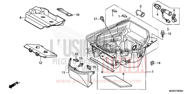 LUGGAGE BOX for NC700D PEARL SUNBEAM WHITE (NHA66) from 2012