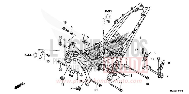 FRAME BODY for NC700D CANDY GRACEFUL RED-U (R151) from 2012
