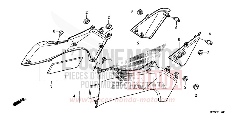 SIDE PANEL for NC700D ION BLUE METALLIC (PB388) from 2012