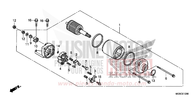 STARTING MOTOR for NC700D PEARL COSMIC BLACK (NHA64) from 2012