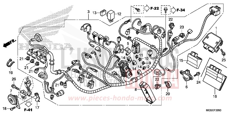 WIRE HARNESS for NC700S GRAPHITE BLACK (NHB01) from 2012