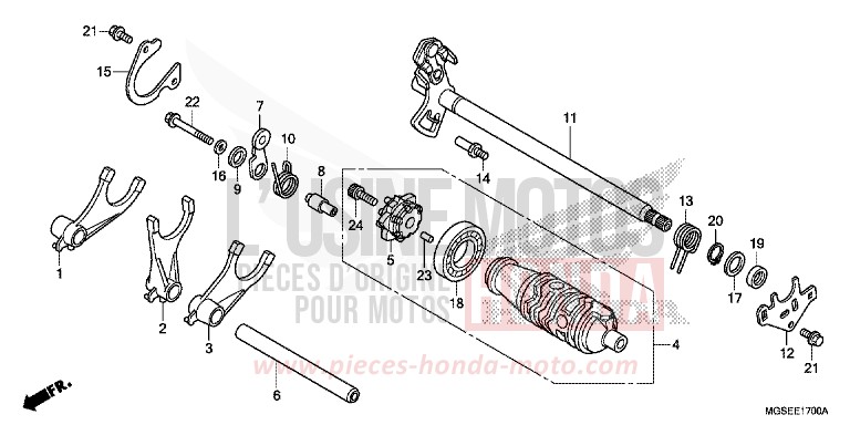 GEARSHIFT DRUM (NC700S/SA) for NC700S PEARL SUNBEAM WHITE (NHA66) from 2012