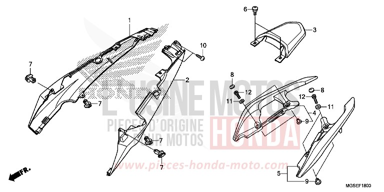 SEAT COWL for NC700S PEARL SUNBEAM WHITE (NHA66) from 2012
