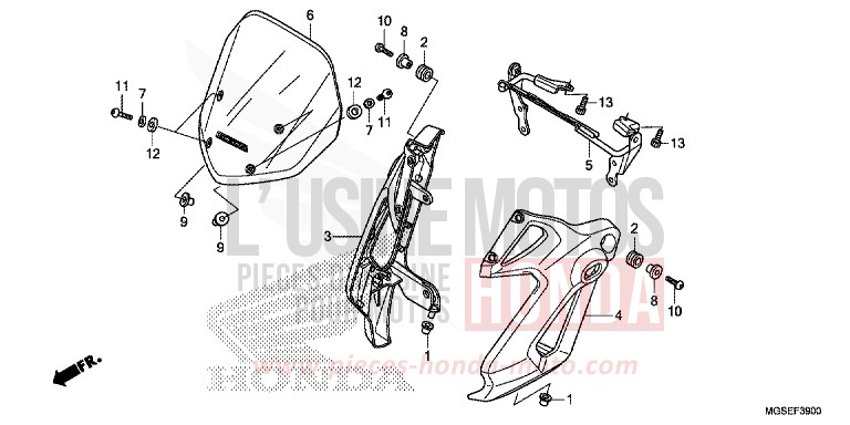 FRONT COWL for NC700S SEAL SILVER METALLIC (NHA14) from 2012