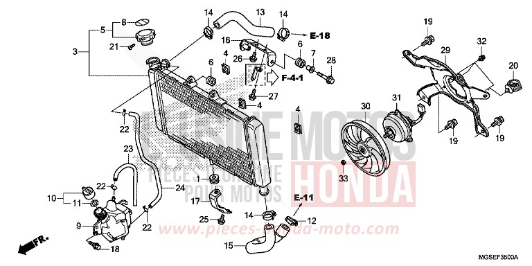 RADIATOR for NC700S GRAPHITE BLACK (NHB01) from 2012