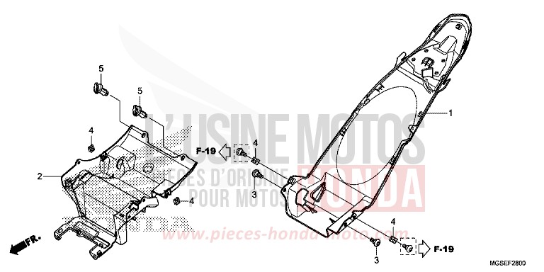PARAFANGO POSTERIORE per NC700S GRAPHITE BLACK (NHB01) del 2012