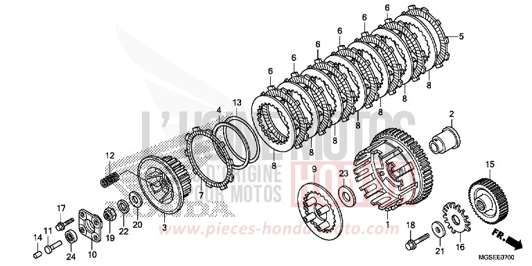 CLUTCH (NC700S/SA) for NC700S PEARL SUNBEAM WHITE (NHA66) from 2012