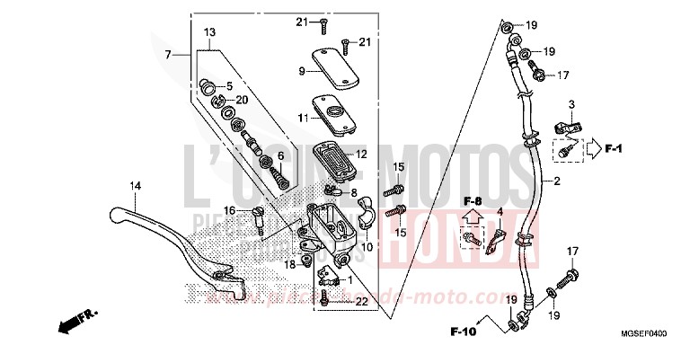 FR. BRAKE MASTER CYLINDER (NC700S) for NC700S PEARL SUNBEAM WHITE (NHA66) from 2012