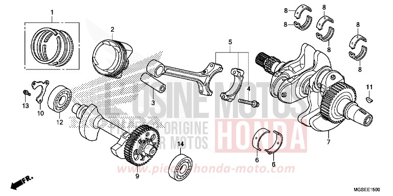 CRANKSHAFT/PISTON for NC700S SEAL SILVER METALLIC (NHA14) from 2012