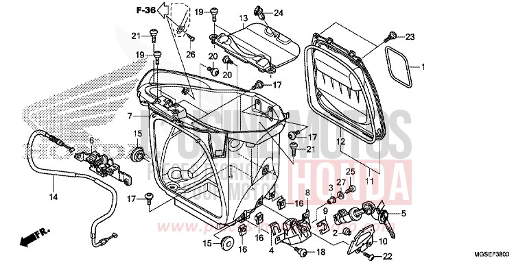LUGGAGE BOX for NC700S SEAL SILVER METALLIC (NHA14) from 2012