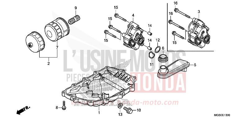 OIL PAN/OIL PUMP for NC700S PEARL SUNBEAM WHITE (NHA66) from 2013