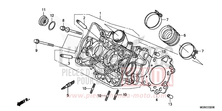 CYLINDER HEAD for NC700S SEAL SILVER METALLIC (NHA14) from 2013