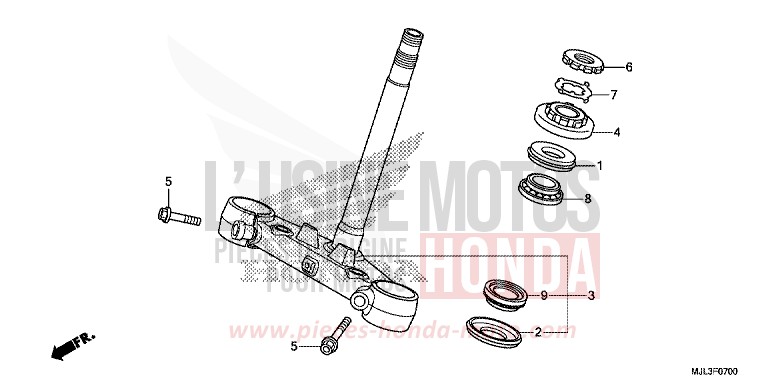 STEERING STEM for NC700XD CANDY ARCADIAN RED (R305) from 2014
