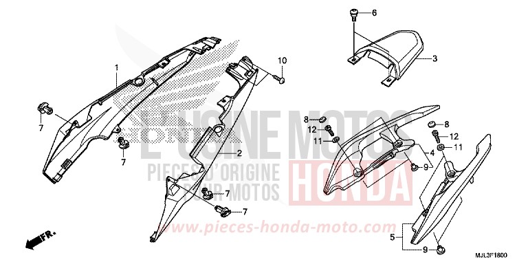 SEAT COWL for NC700XD CANDY ARCADIAN RED (R305) from 2014
