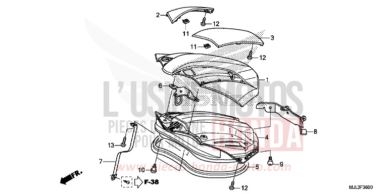 LUGGAGE LID for NC700XD GRAPHITE BLACK (NHB01) from 2014