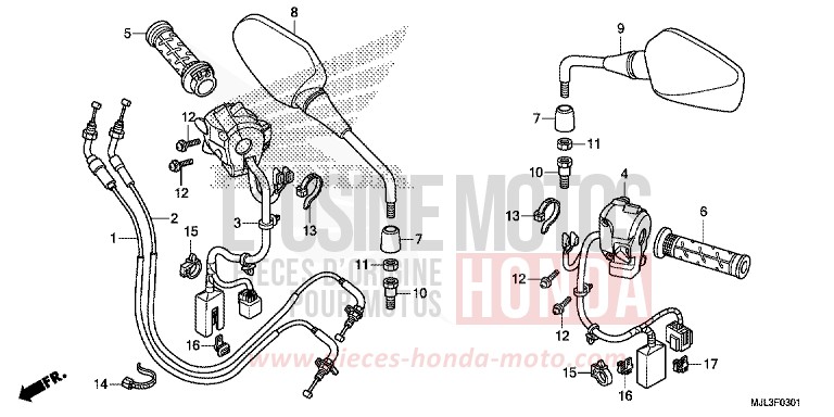 SWITCH/CABLE (NC700XD/750XD) for NC700XD MAT PEARL GLARE WHITE (NHB54) from 2014