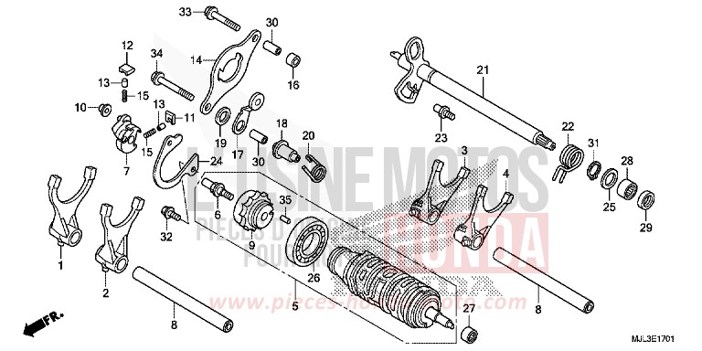 GEARSHIFT DRUM (NC700XD/750XD) for NC700XD SWORD SILVER METALLIC (NHA95) from 2014