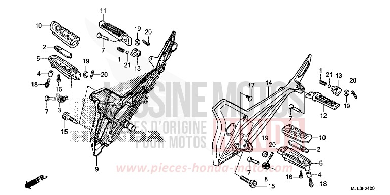 PEDANA per NC700XD SWORD SILVER METALLIC (NHA95) del 2014