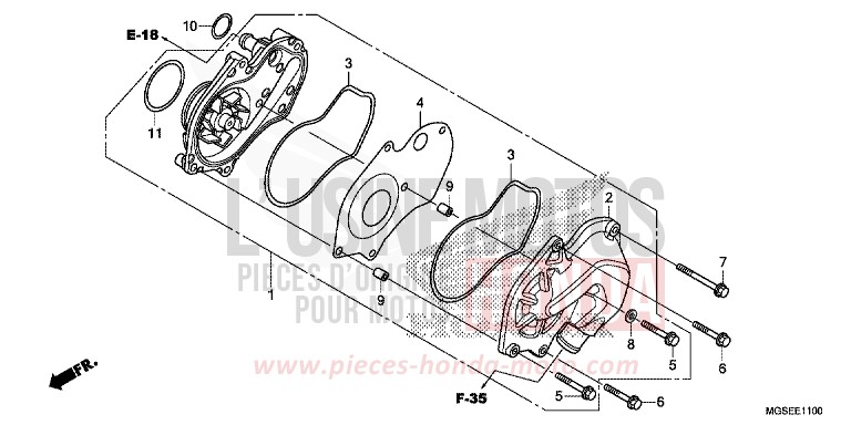 WATER PUMP for NC700S SEAL SILVER METALLIC (NHA14) from 2012