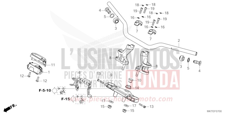 HANDLE PIPE/TOP BRIDGE for ADV750 MAT GOLDFINCH YELLOW (Y242) from 2025