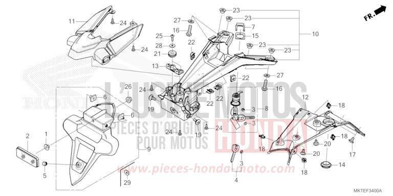 REAR FENDER for ADV750 MAT GOLDFINCH YELLOW (Y242) from 2025