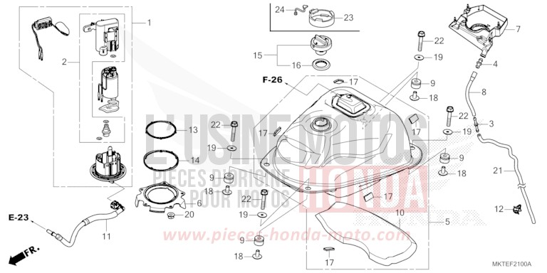 FUEL TANK/FUEL PUMP for ADV750 MAT DEEP MUD GRAY (NHD05) from 2025