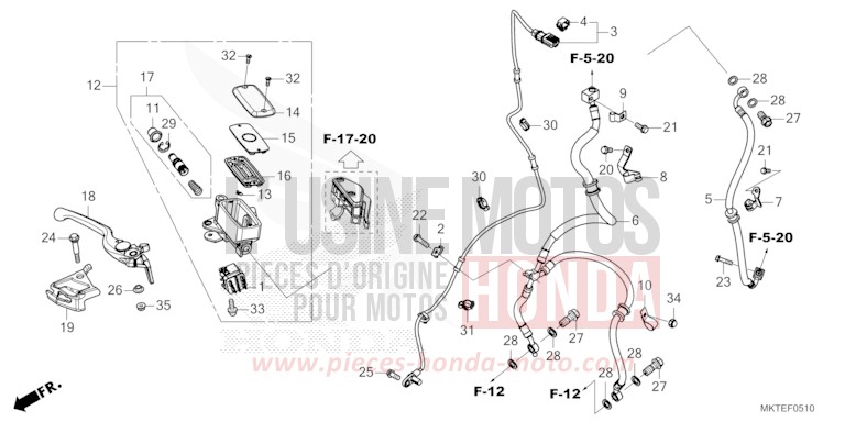 FRONT BRAKE MASTER CYLINDER for ADV750 MAT GOLDFINCH YELLOW (Y242) from 2025