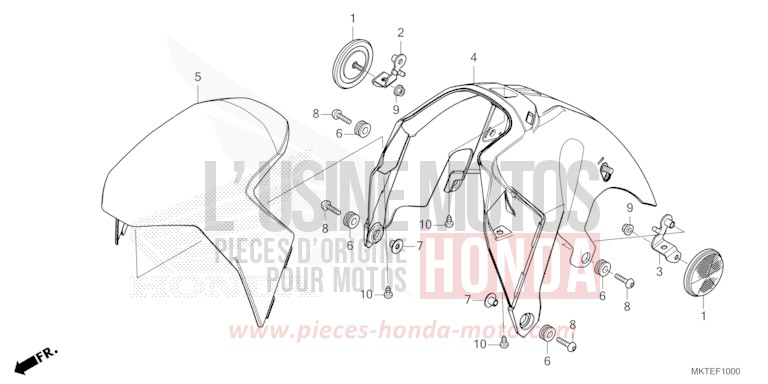 FRONT FENDER for ADV750 GRAPHITE BLACK (NHB01) from 2025