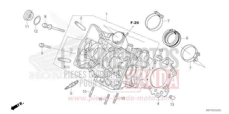 CYLINDER HEAD for ADV750 PEARL GLARE WHITE (NHB53) from 2025