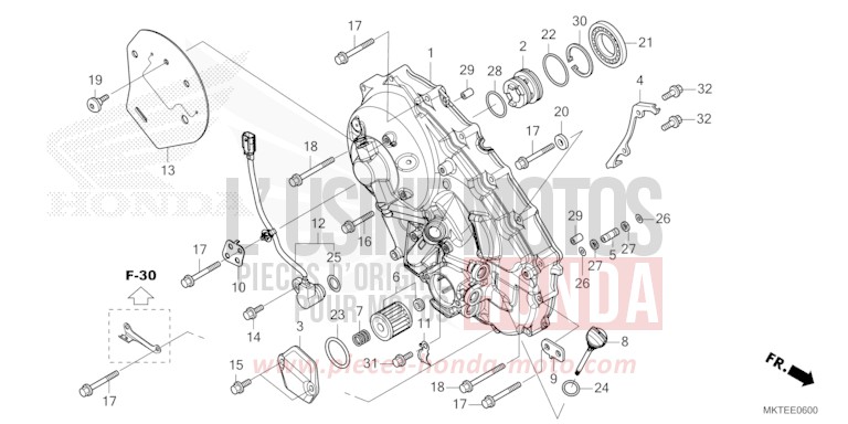 RIGHT CRANKCASE COVER for ADV750 PEARL GLARE WHITE (NHB53) from 2025