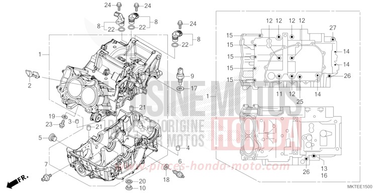 CRANKCASE for ADV750 PEARL GLARE WHITE (NHB53) from 2025