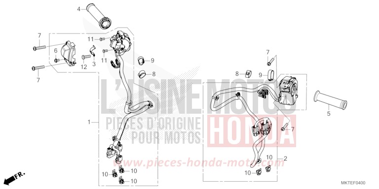 HANDLE SWITCH for ADV750 PEARL GLARE WHITE (NHB53) from 2025