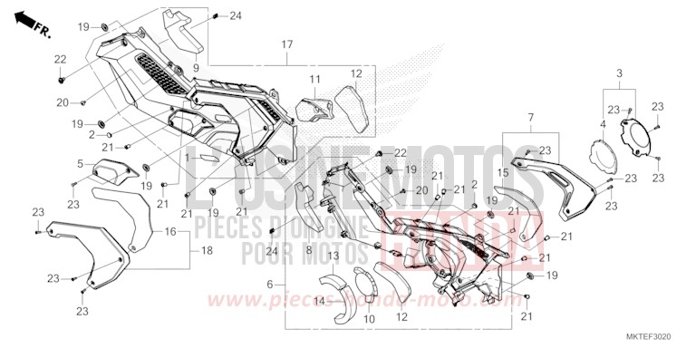 STEP PANEL for ADV750 PEARL GLARE WHITE (NHB53) from 2025