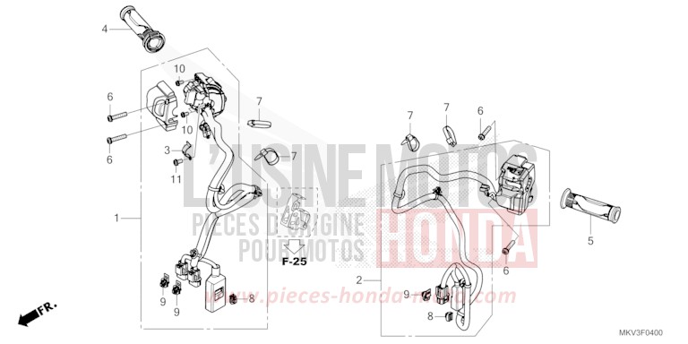 HANDLE SWITCH/GRIP for NSS750 GRAPHITE BLACK (NHB01) from 2021
