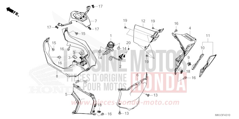 INNER COVER/POCKET for NSS750 MAT BETA SILVER METALLIC (NHC08) from 2021